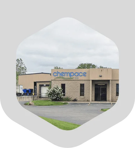 Chempace company picture placed inside a hexagon box